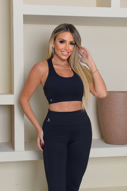 Calça Legging com Bolso-Preta